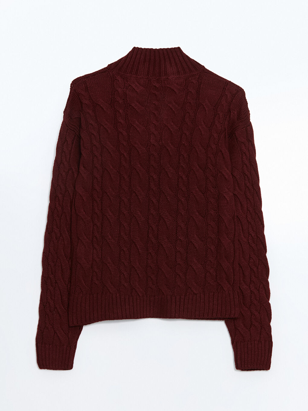 Notch Neck Self-Patterned Women's Knitwear Sweater-5
