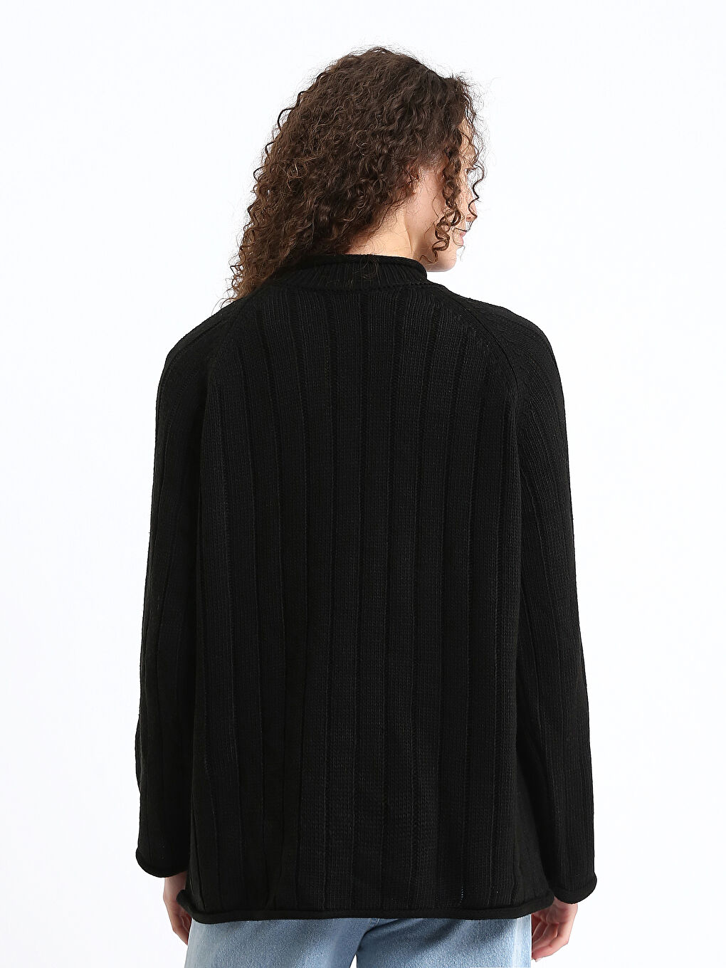 Half Turtleneck Self-Patterned Women's Knitwear Sweater-4