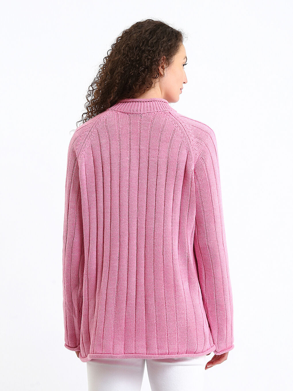 Half Turtleneck Self-Patterned Women's Knitwear Sweater-4