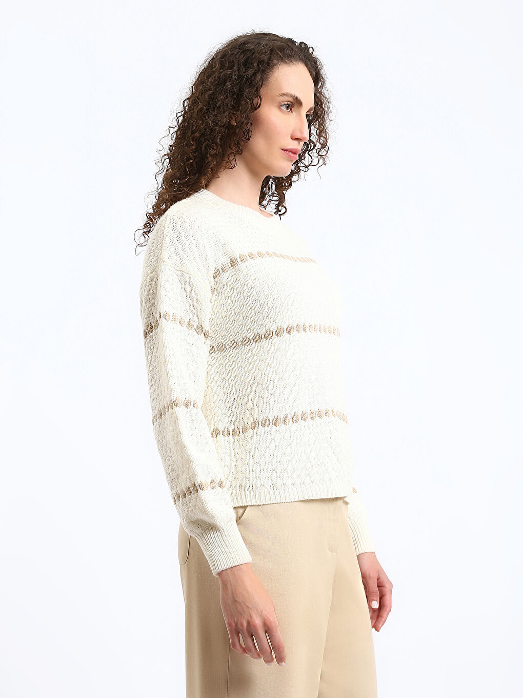 بلوفر ياقة دائرية للسيدات-3