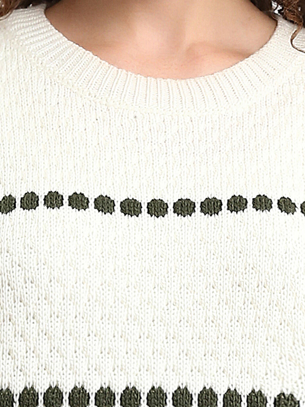 بلوفر ياقة دائرية للسيدات-2