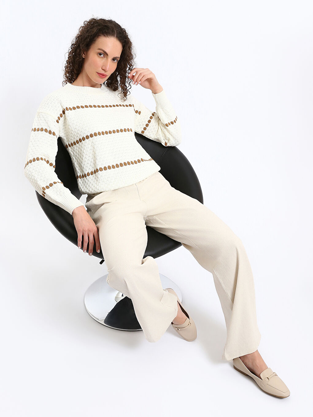 Pull-over Col rond pour Femmes-1