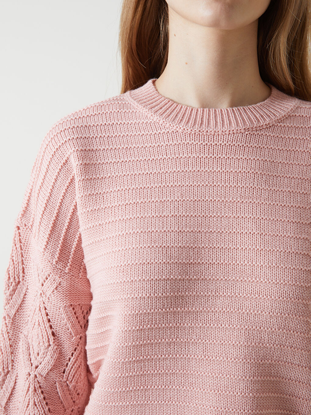 Crew Neck Hole-Knitted Women's Knitwear Sweater-2
