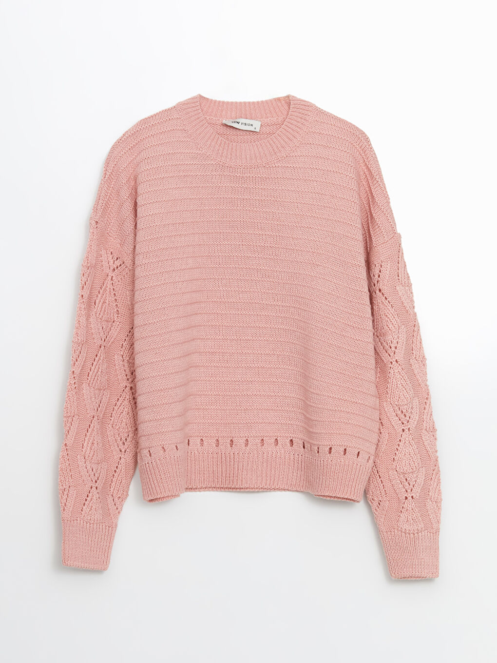 Crew Neck Hole-Knitted Women's Knitwear Sweater-4