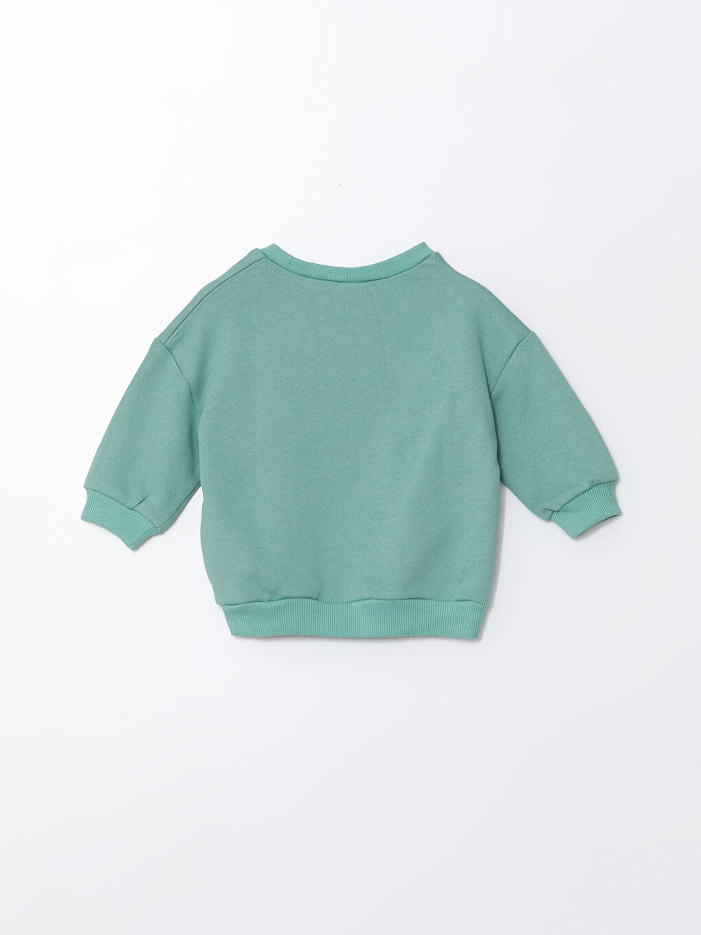 LCW ECO Mat Yeşil Bisiklet Yaka Uzun Kollu Baskılı Erkek Bebek Sweatshirt - 2