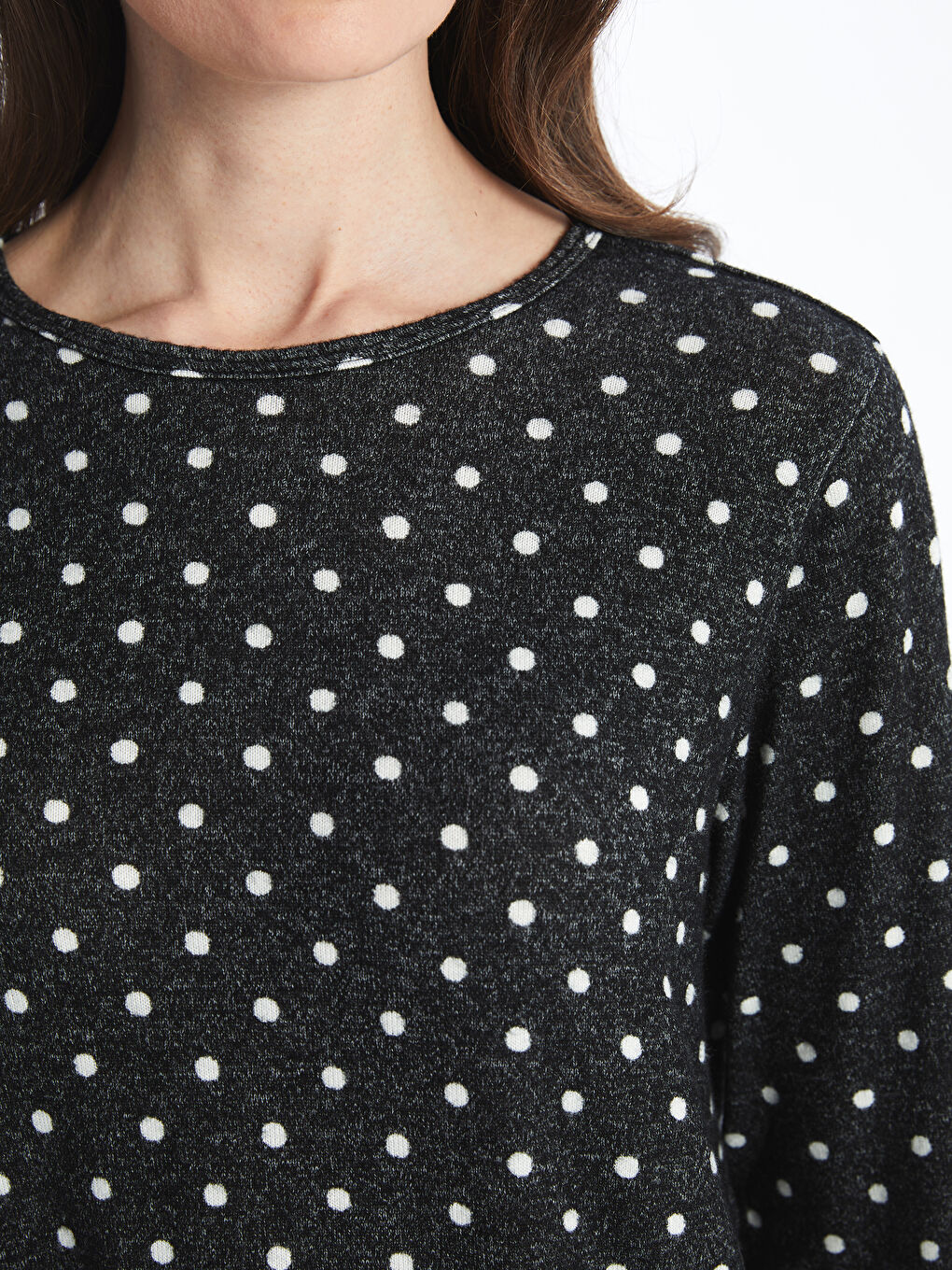 LCW Grace Crew Neck Patterned Long Sleeve Women's T-Shirt -W4I251Z8-SW5