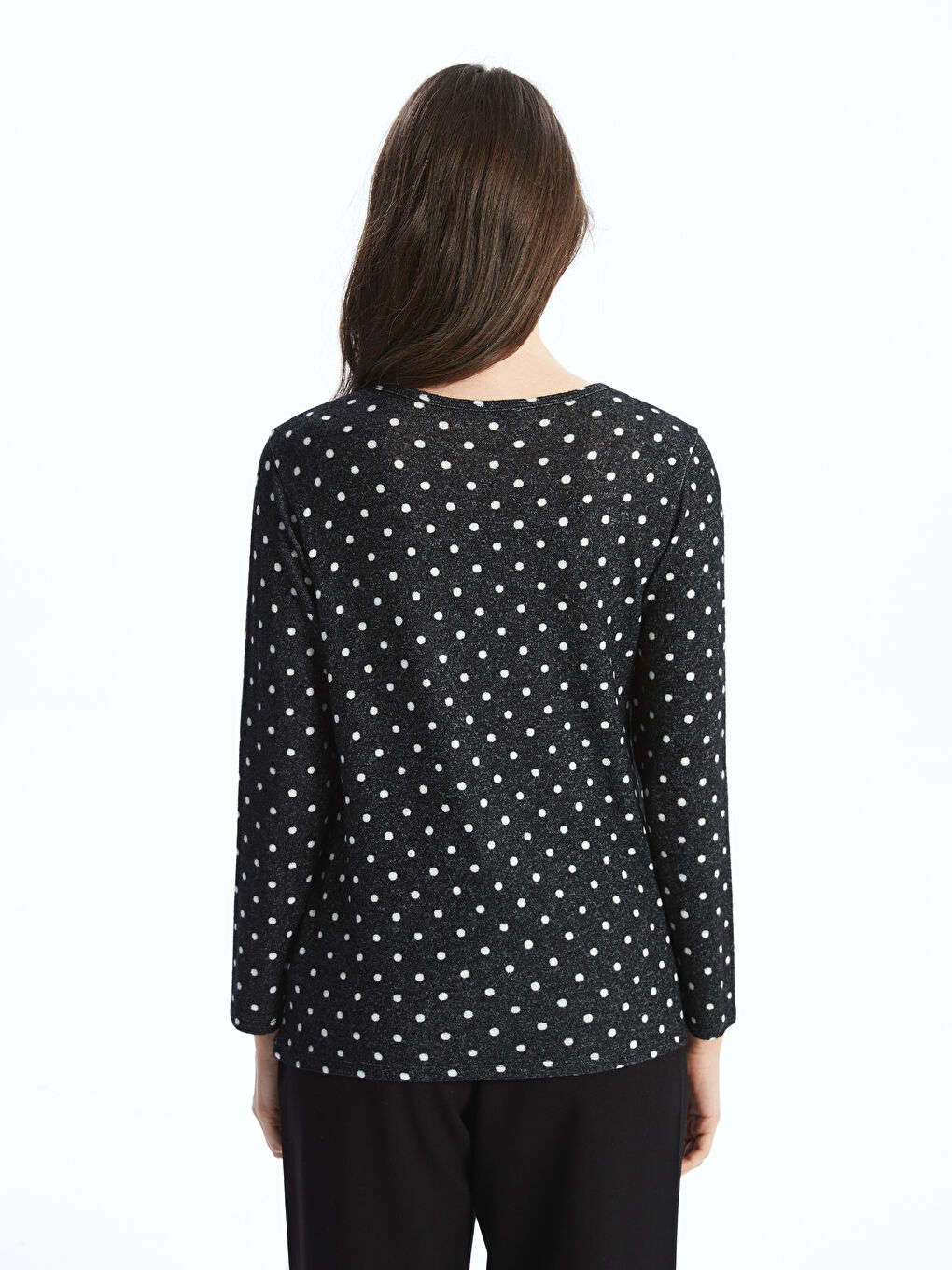 LCW Grace Crew Neck Patterned Long Sleeve Women's T-Shirt -W4I251Z8-SW5