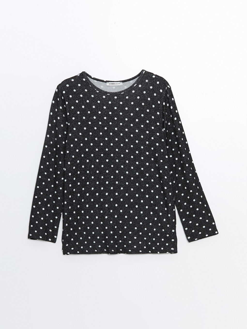 LCW Grace Crew Neck Patterned Long Sleeve Women's T-Shirt -W4I251Z8-SW5