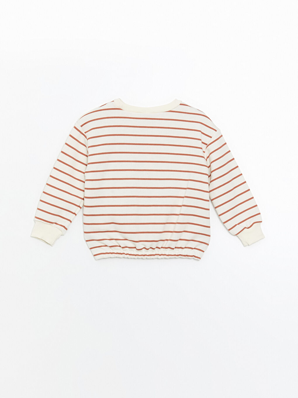 LCW ECO Coral Strıped Bisiklet Yaka Kız Çocuk Sweatshirt - 3