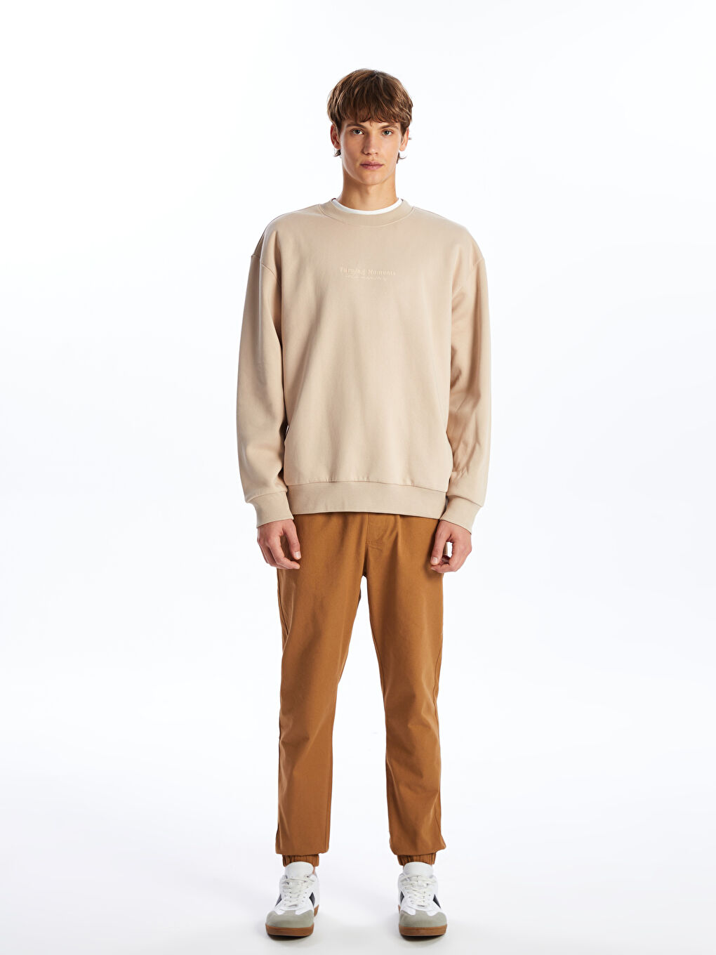 Оверсайз Свитшот с Круглым Вырезом и Длинным Рукавом с Принтом для Мужчин-1