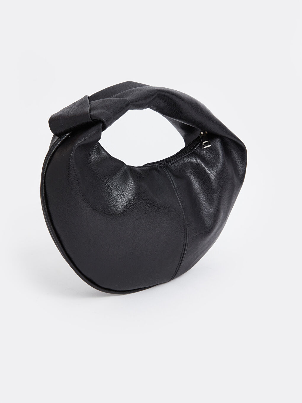 Siyah Deri Görünümlü Kadın El Çantası-3