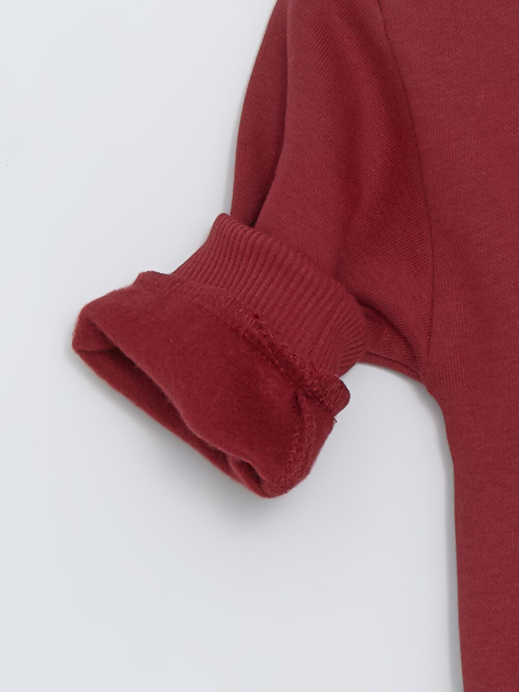 LCW ECO Bordo Bisiklet Yaka Baskılı Erkek Bebek Sweatshirt - 1