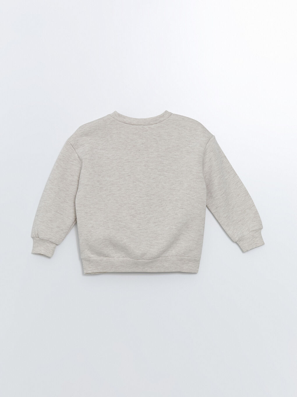 LCW ECO Bej Melanj Bisiklet Yaka Baskılı Uzun Kollu Kız Çocuk Sweatshirt - 2