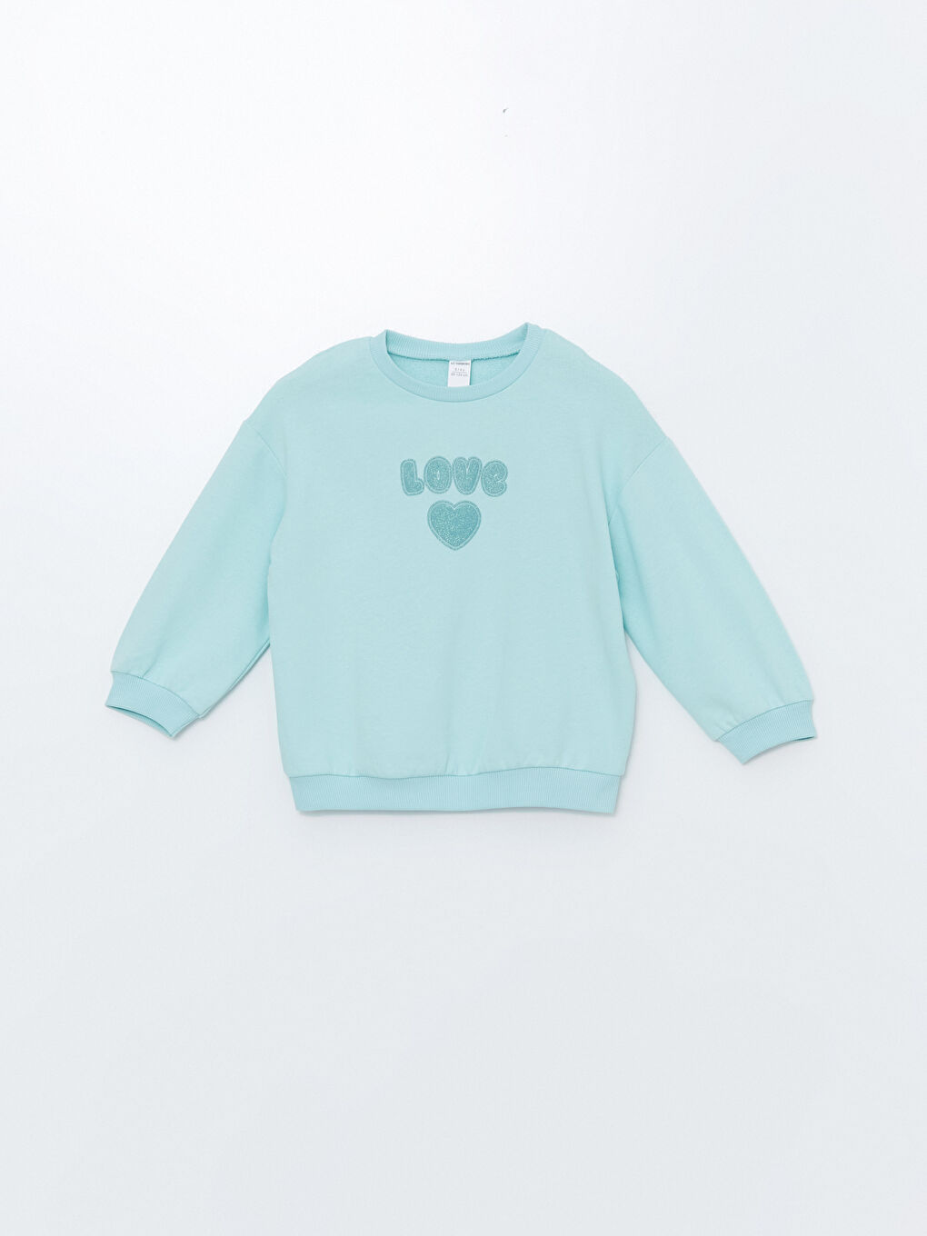 LCW baby Su Mavisi Bisiklet Yaka Uzun Kollu Baskılı Kız Bebek Sweatshirt ve Tayt 2'li - 1