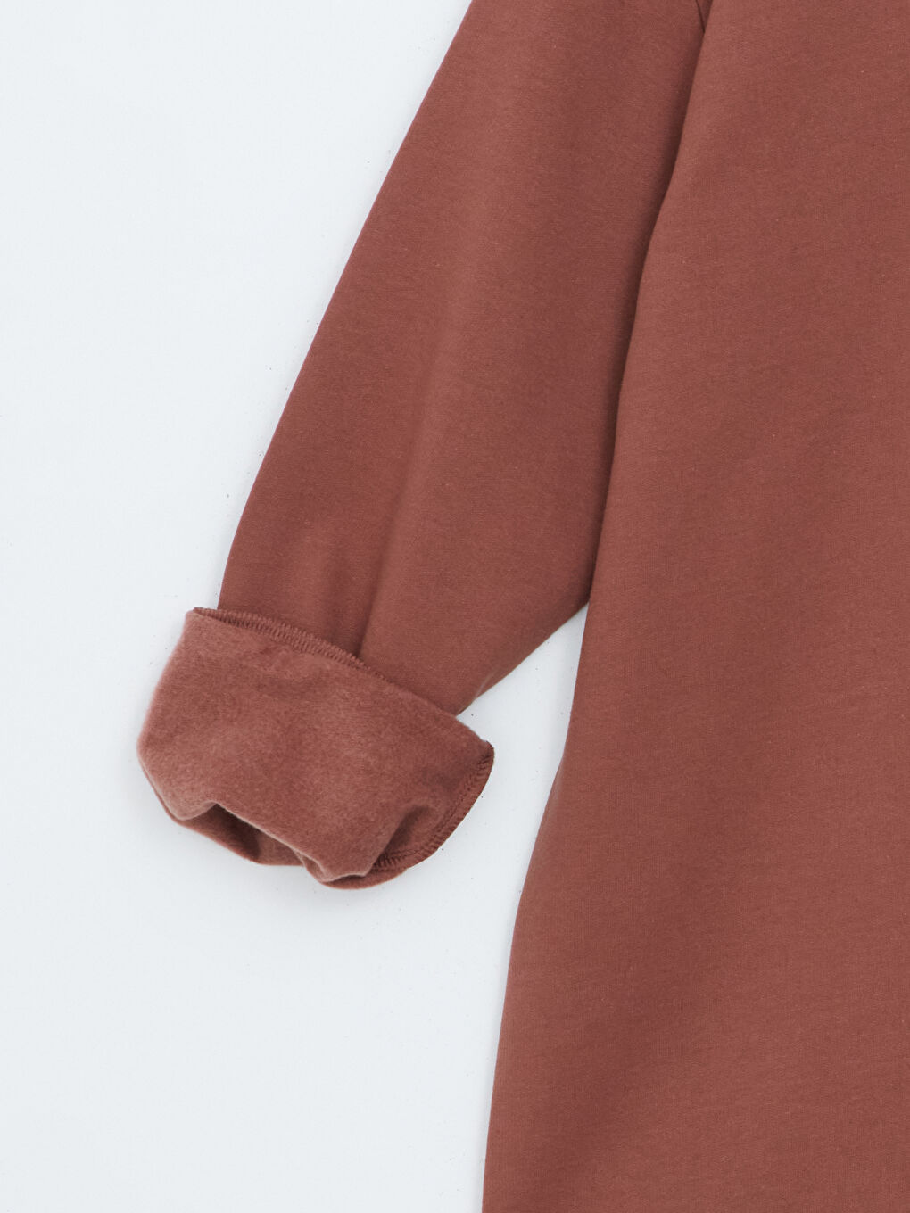 LCW Modest Kahverengi Bisiklet Yaka Kadın Sweatshirt Tunik - 5