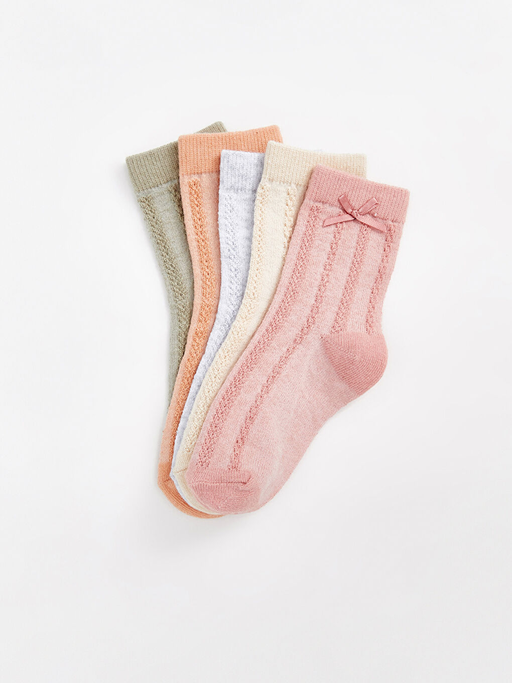 Узорчатые носки до щиколотки для малышек девочек, комплект из 5 штук-1