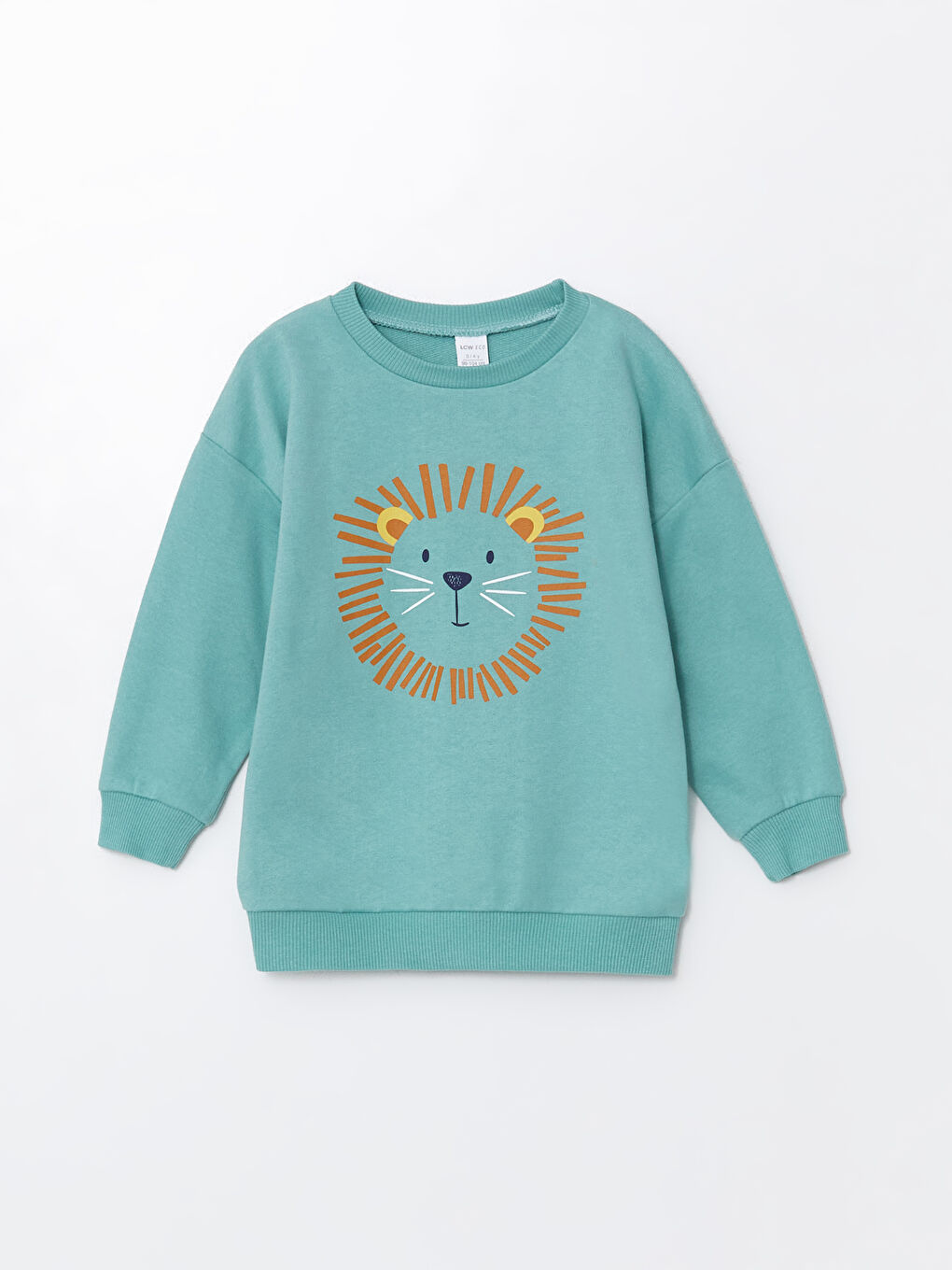 LCW ECO Nane Yeşil Bisiklet Yaka Baskılı Erkek Bebek Sweatshirt