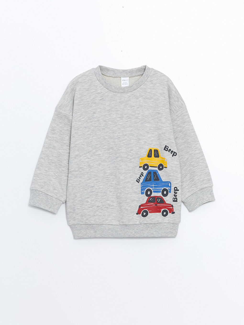 LCW ECO Grey Mel - Lacivert Bisiklet Yaka Erkek Bebek Sweatshirt