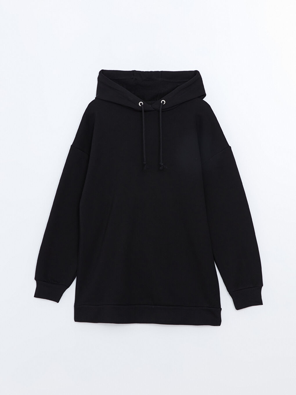 LCW Modest Siyah Kapüşonlu Kadın Kalın Sweatshirt Tunik - 4