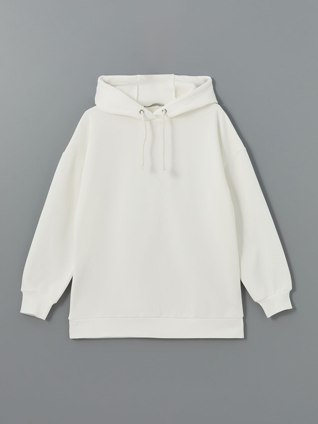 LCW Modest Beyaz Kapüşonlu Kadın Kalın Sweatshirt Tunik - 4