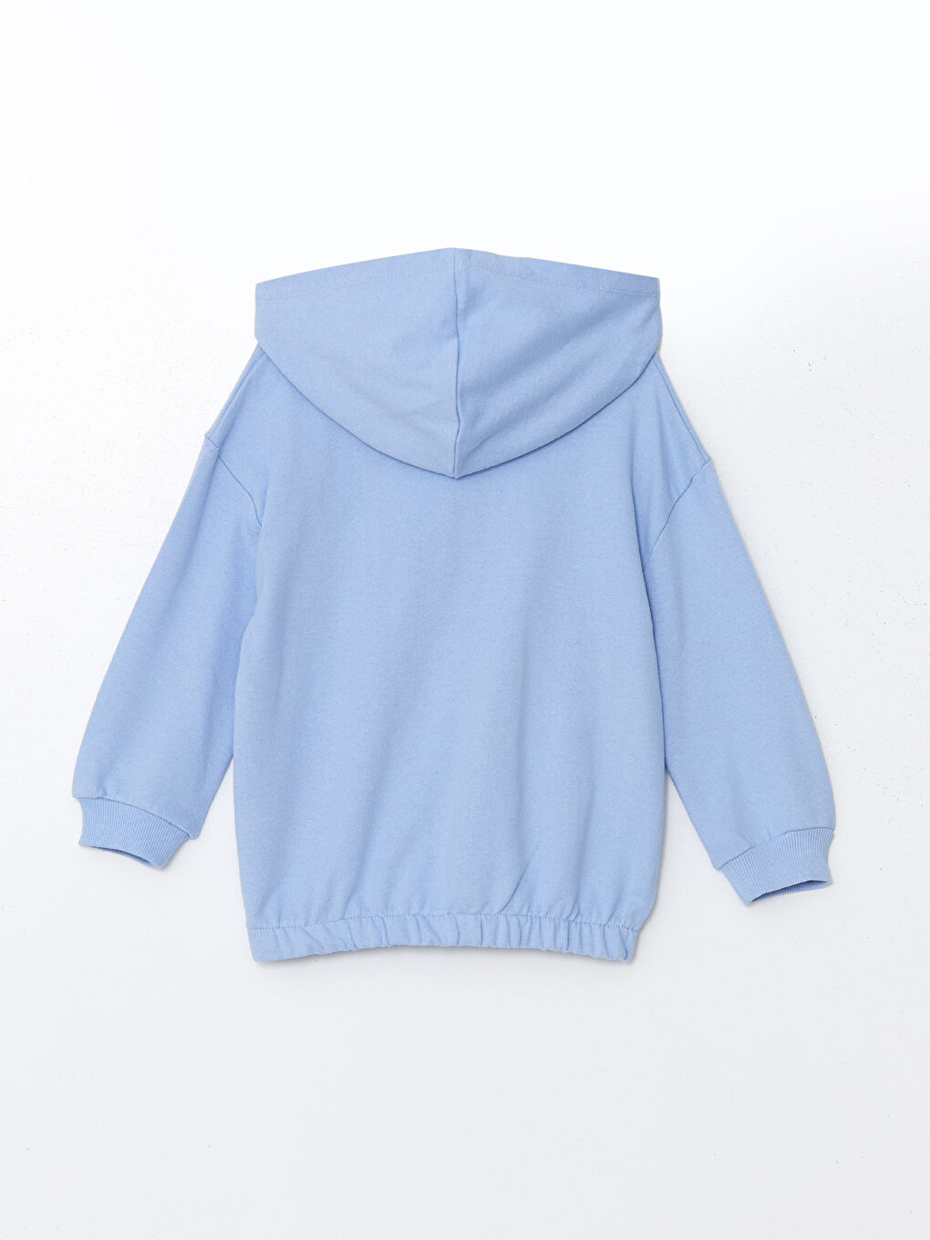 Mavi Kapüşonlu Baskılı Kız Çocuk Sweatshirt-1