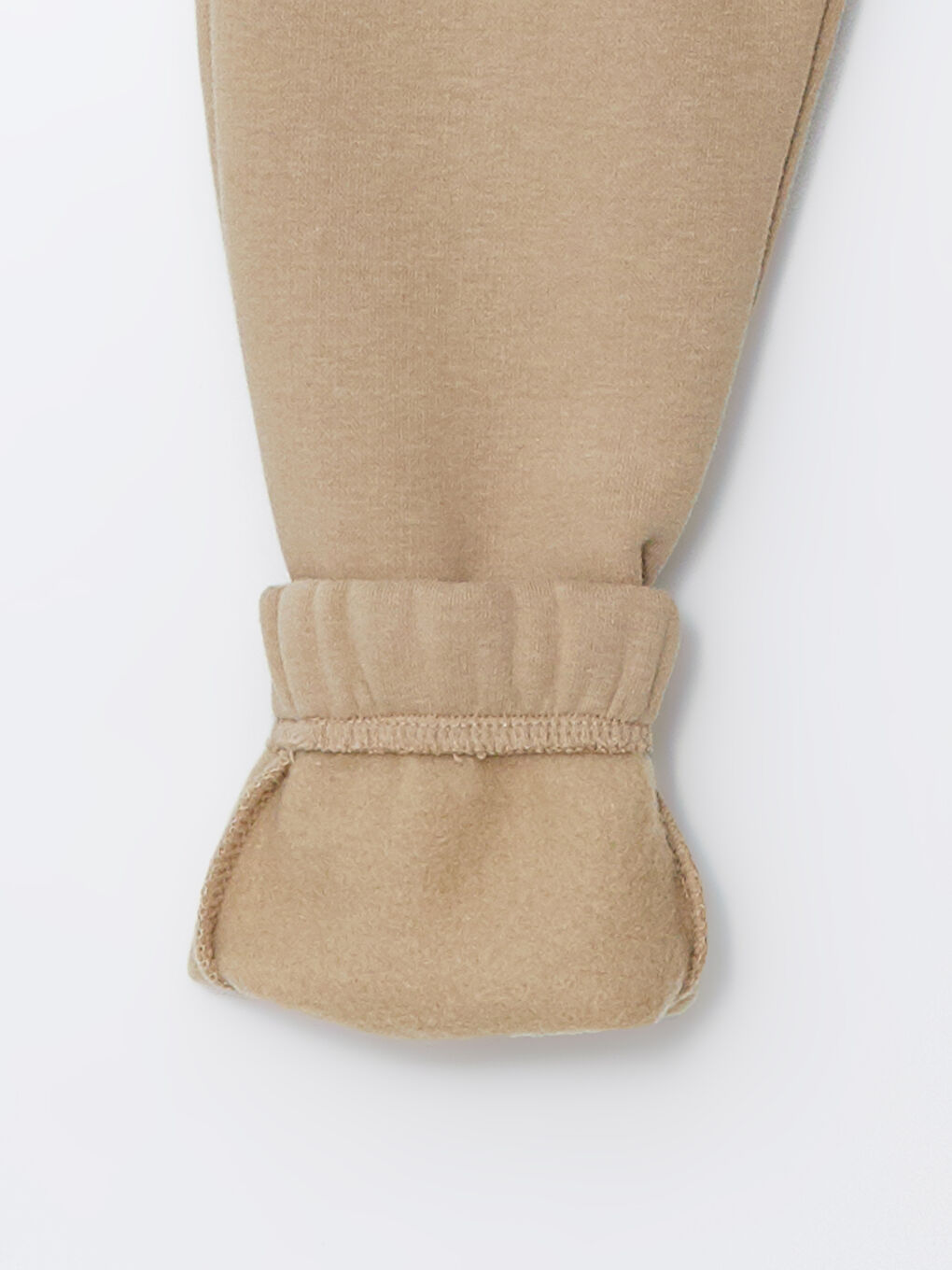 Bej Beli Lastikli Erkek Çocuk Kalın Jogger Eşofman Altı-1