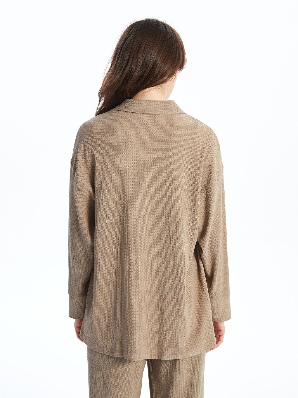 LCWAIKIKI Basic Textured Oversize Women's Shirt Tunic -W4I688Z8-KL8