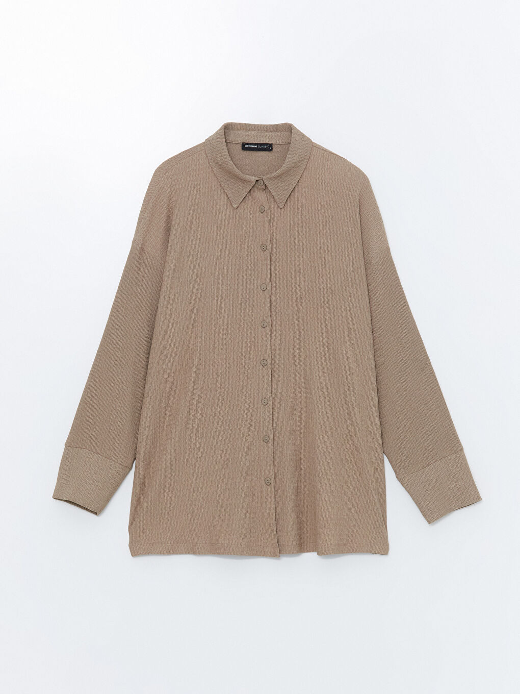 LCWAIKIKI Basic Textured Oversize Women's Shirt Tunic -W4I688Z8-KL8