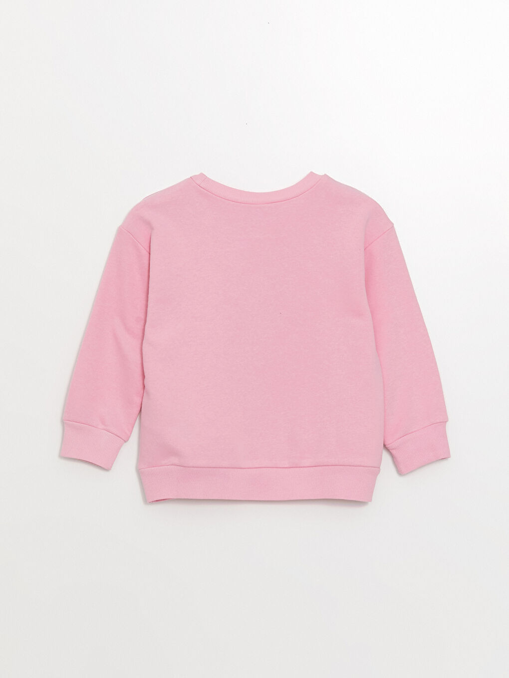 LCW ECO Orta Pembe Bisiklet Yaka Baskılı Uzun Kollu Kız Çocuk Sweatshirt - 2