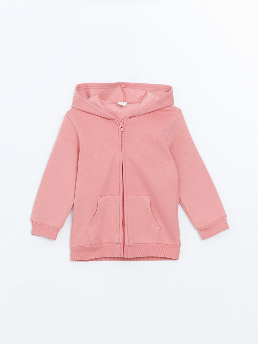 LCW Kids Mat Pembe Uzun Kollu Kız Çocuk Fermuarlı Sweatshirt