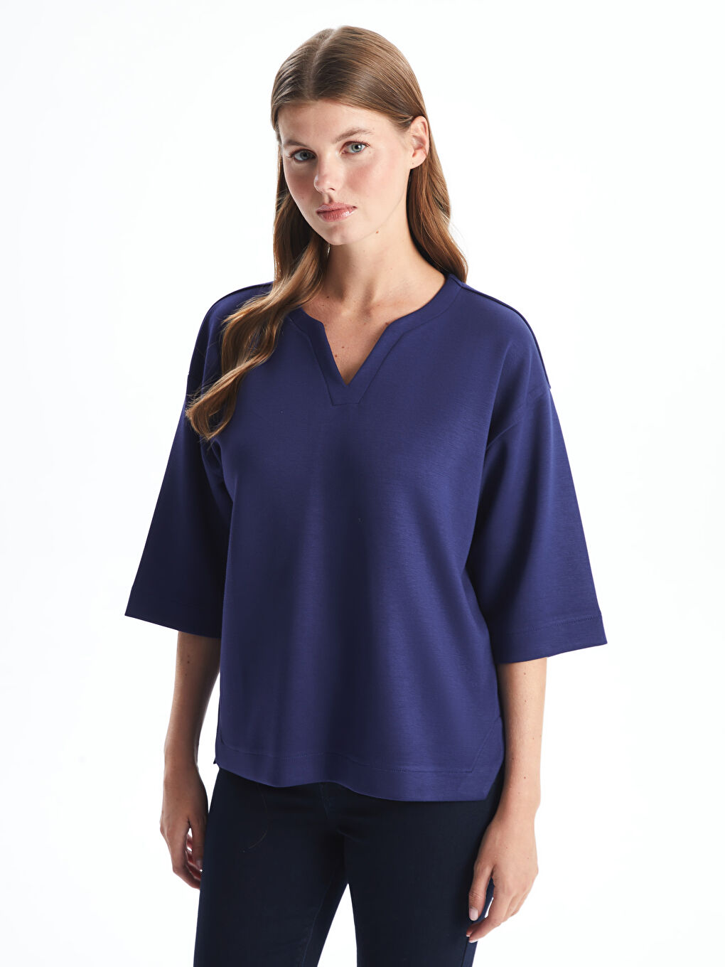 Notch Neck Women's Blouse