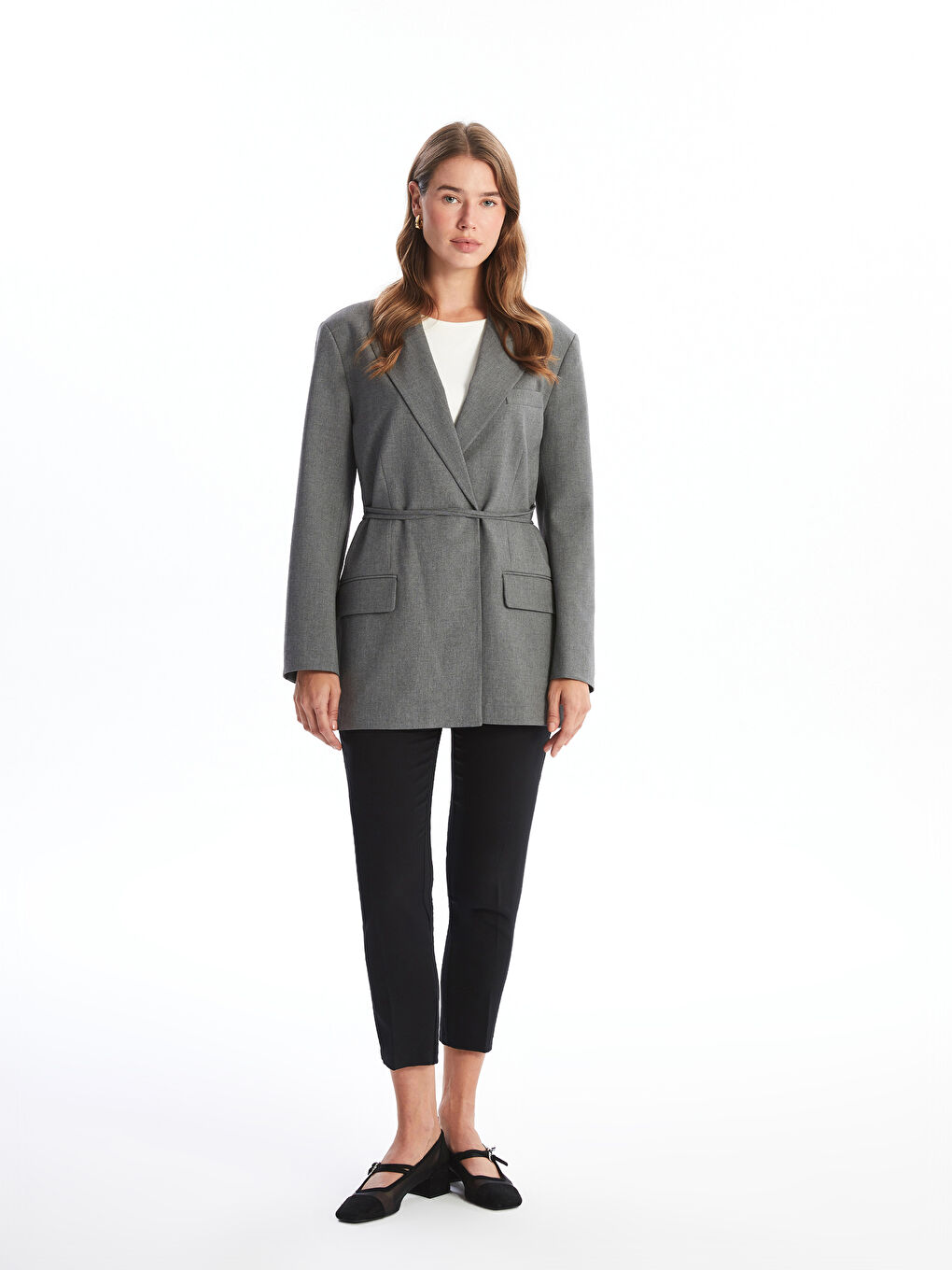 LCW Modest Gri Kadın Blazer Ceket - 1