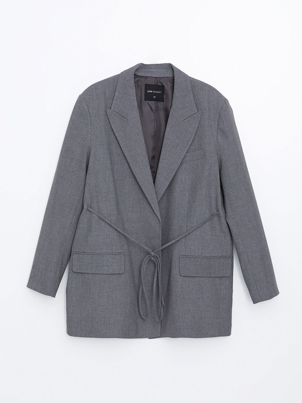 LCW Modest Gri Kadın Blazer Ceket - 4