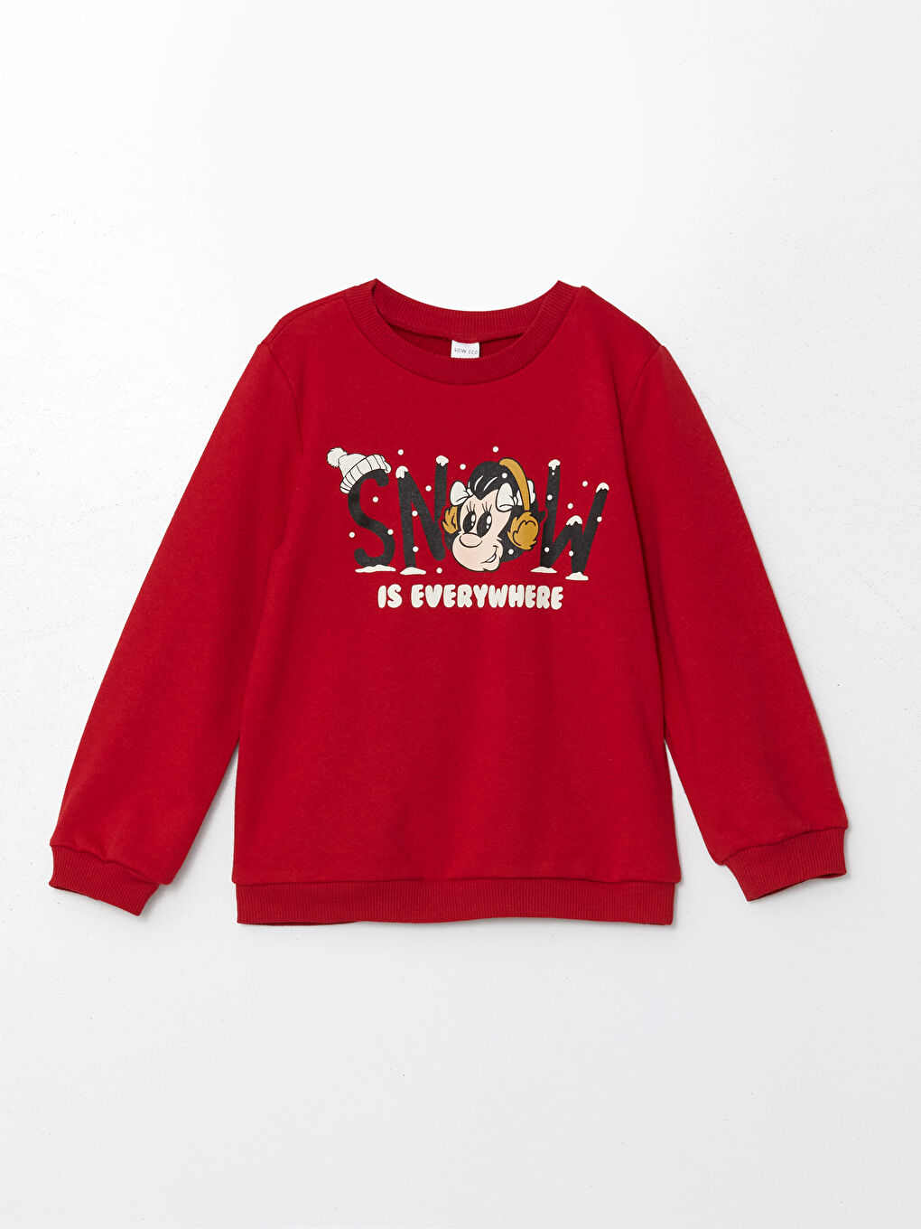 Kırmızı Nostaljik Maymun Baskılı Kız Çocuk Sweatshirt