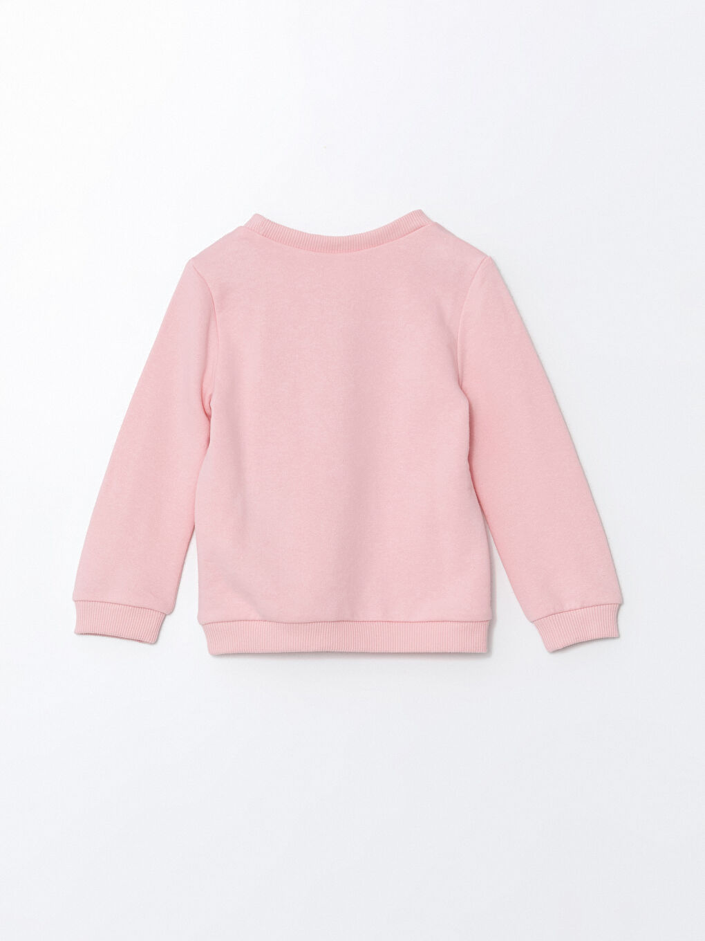 LCW ECO Pembe Bisiklet Yaka Baskılı Kız Bebek Sweatshirt ve Eşofman Alt 2'li Takım - 3