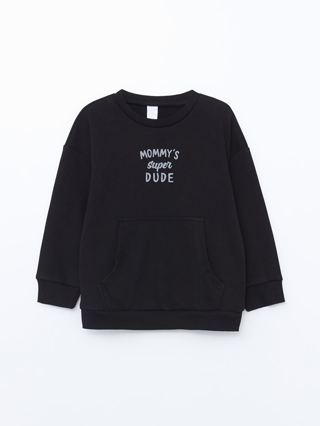 LCW Kids Yeni Siyah Bisiklet Yaka Uzun Kollu Baskılı Erkek Bebek Sweatshirt