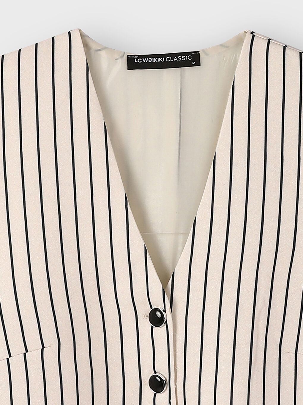 LCWAIKIKI Classic V-Neck Striped Women's Classic Waistcoat -W4IA92Z8-LFC