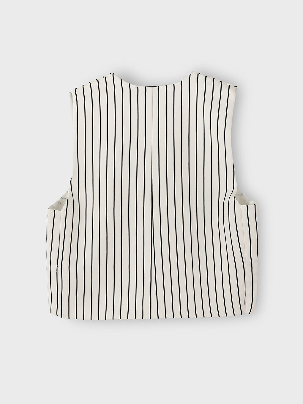 صدرية البدلة الكلاسيكية المخططة بياقة على شكل حرف V للسيدات-1