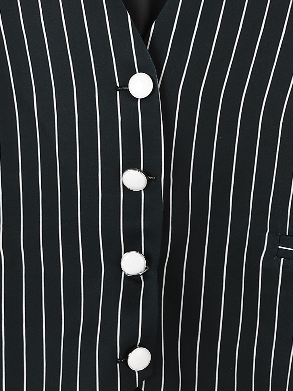 صدرية البدلة الكلاسيكية المخططة بياقة على شكل حرف V للسيدات-1