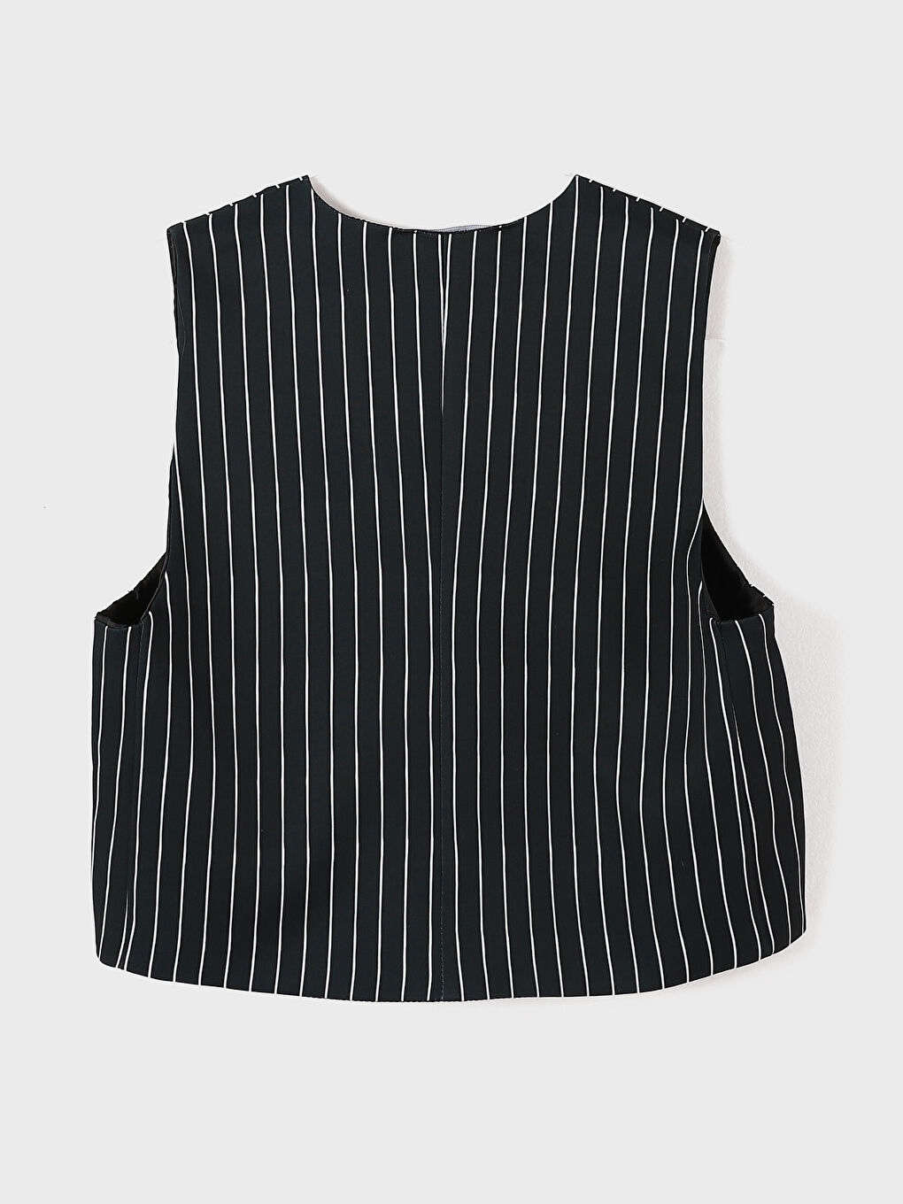 صدرية البدلة الكلاسيكية المخططة بياقة على شكل حرف V للسيدات-3