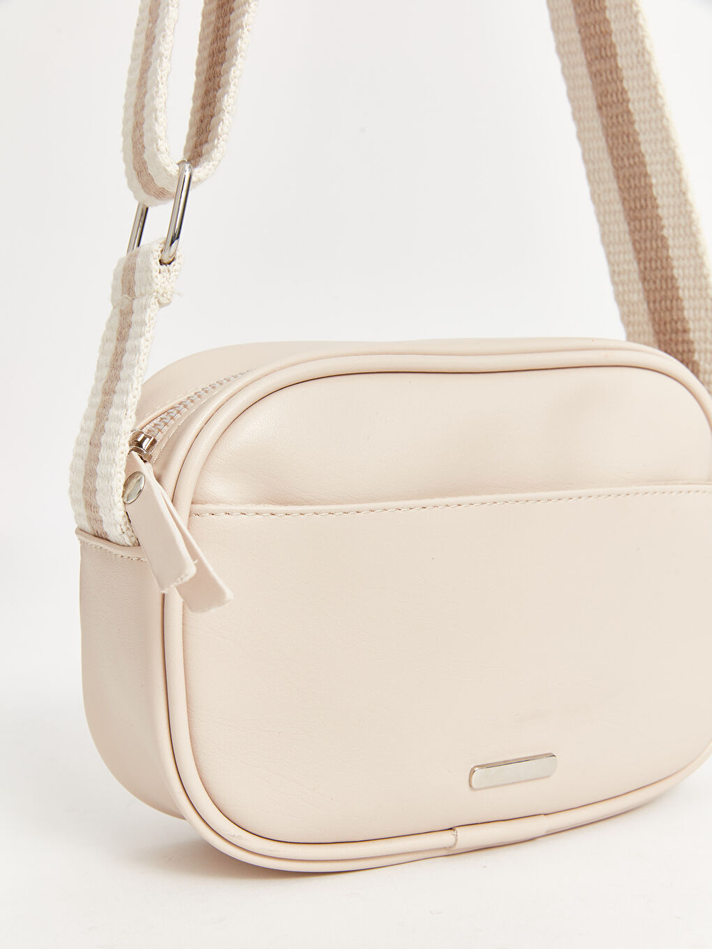 Bej Deri Görünümlü Kadın Omuz Çantası-3