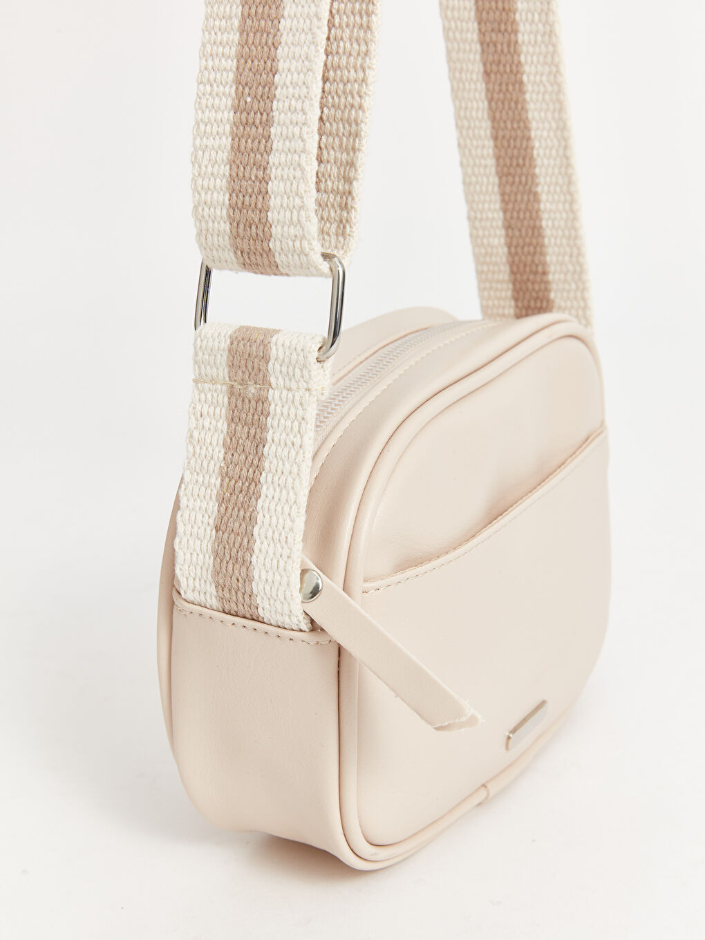 Bej Deri Görünümlü Kadın Omuz Çantası-4