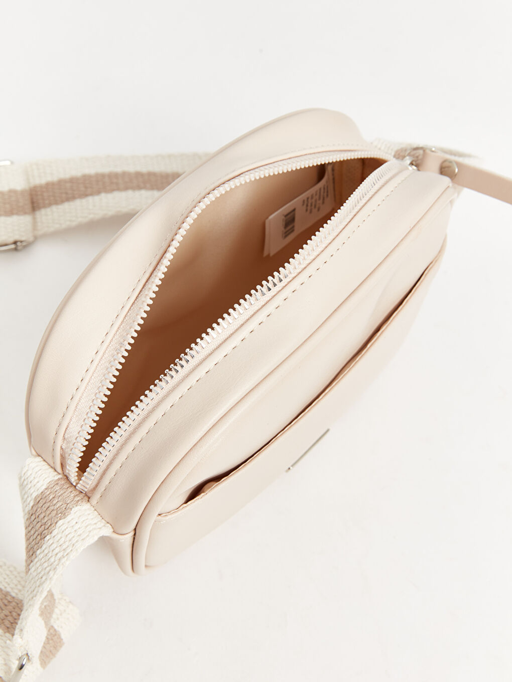 Bej Deri Görünümlü Kadın Omuz Çantası-5