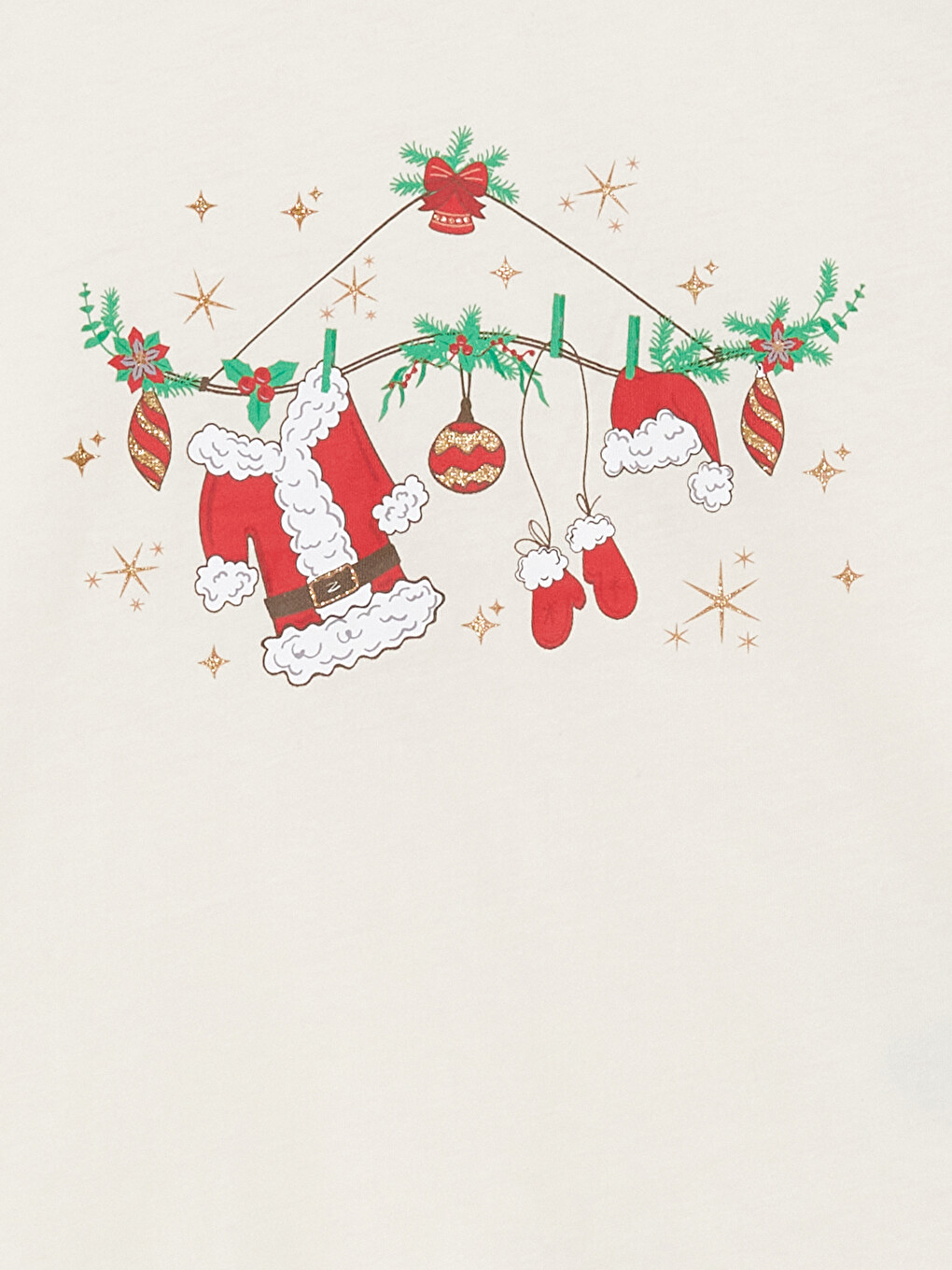 Crew Neck New Year Themed Girls' T-shirt-1