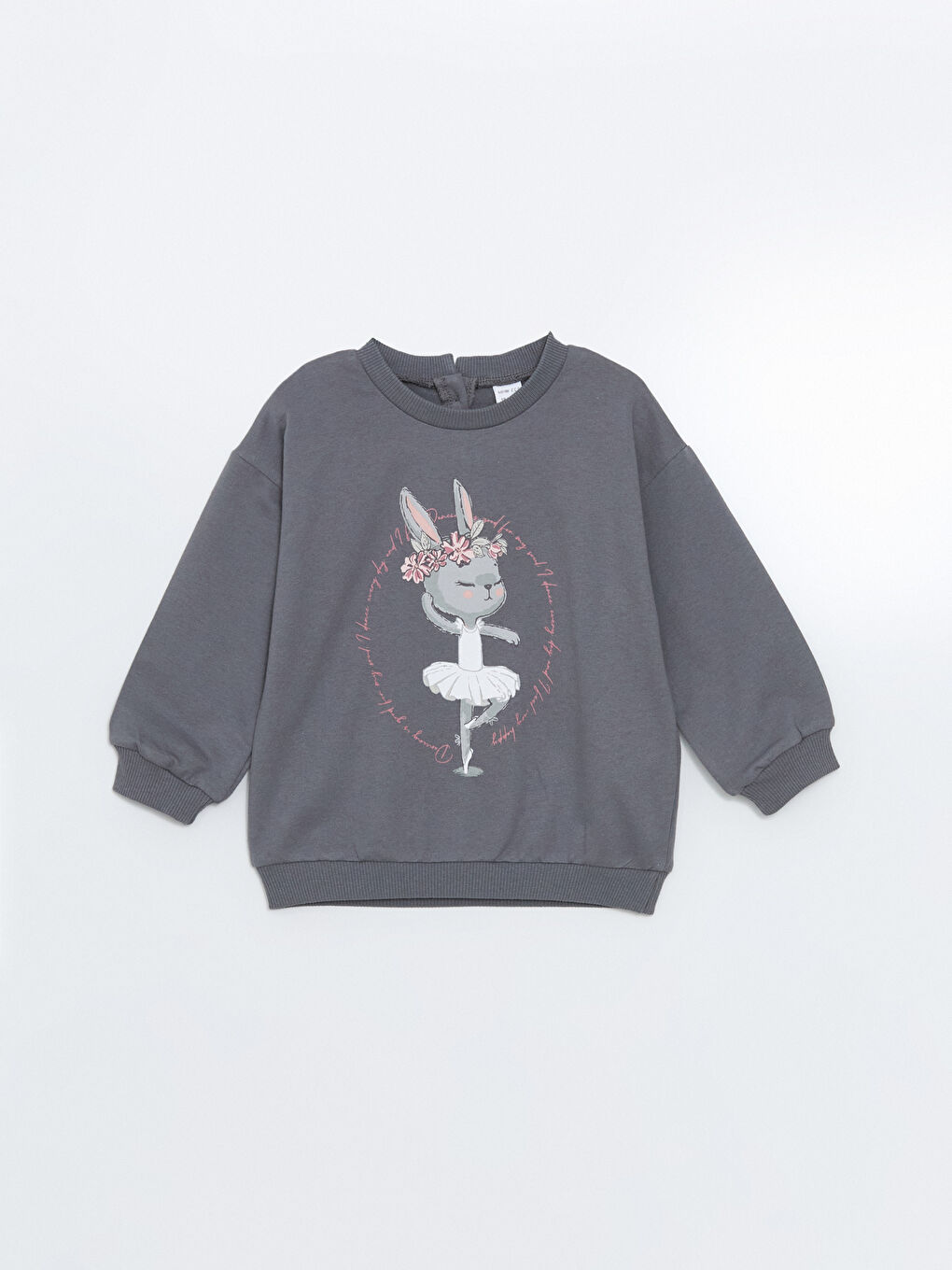 Antrasit Baskılı Kız Çocuk Sweatshirt