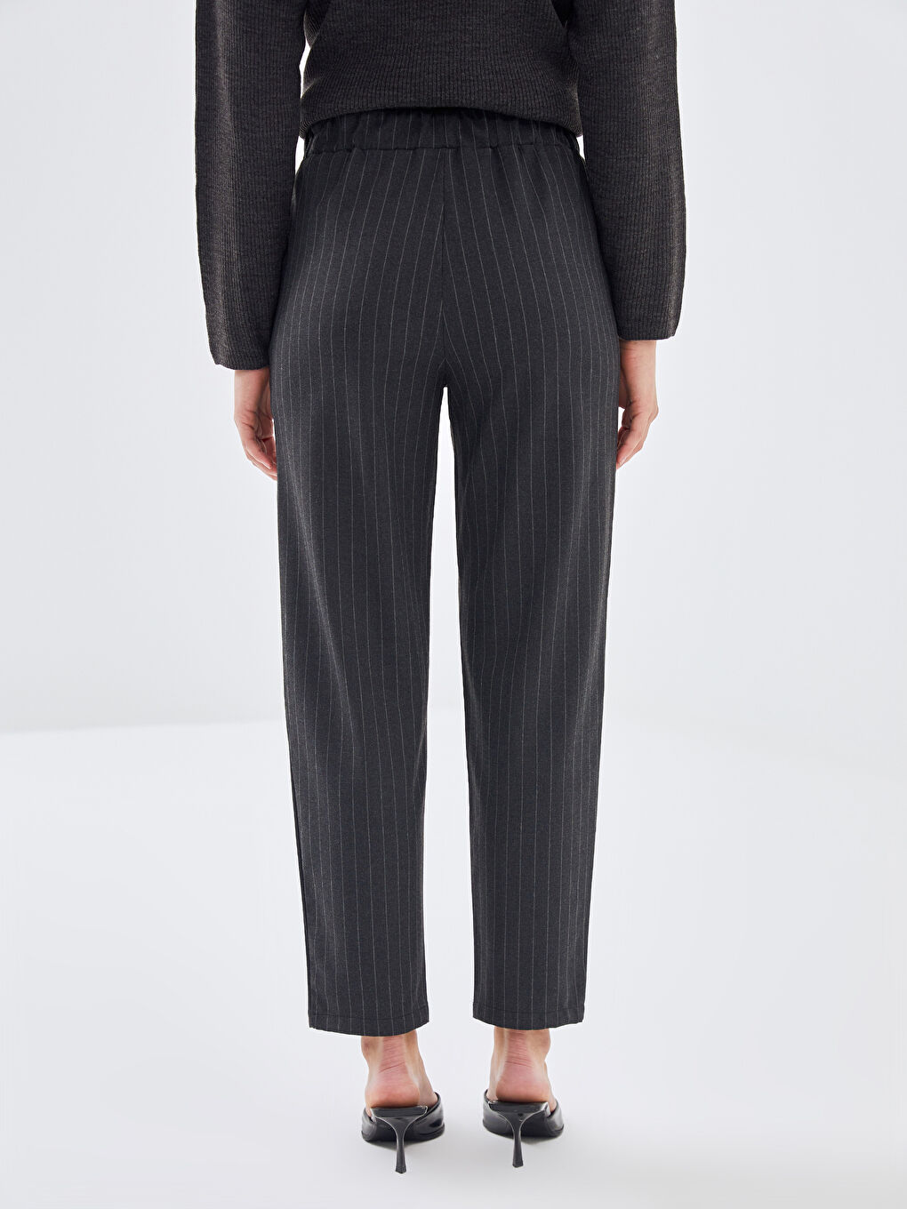 LCW Vision Elastic Waist Striped Women's Trousers -W4IC05Z8-LFY