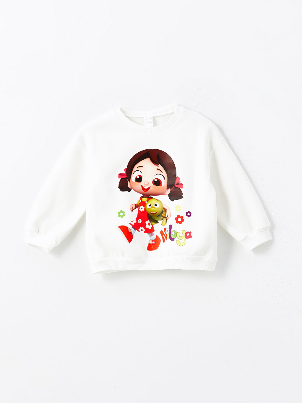 LCW Kids Ekru Niloya Baskılı Kız Bebek Sweatshirt ve Tayt 2'li Takım - 1