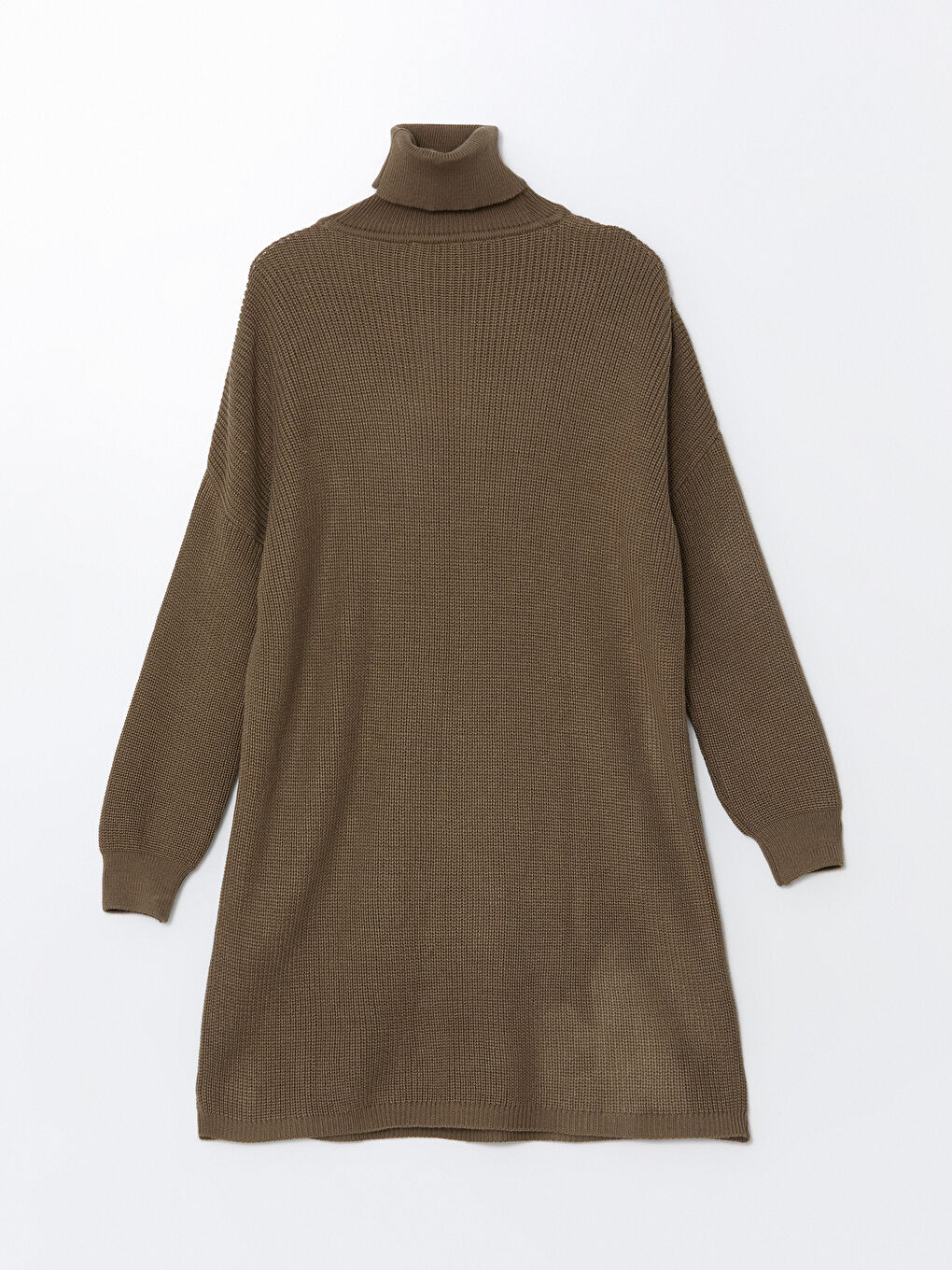 Turtleneck Self Patterned Oversize Women's Knitwear Tunic -W4IC54Z8-GMZ