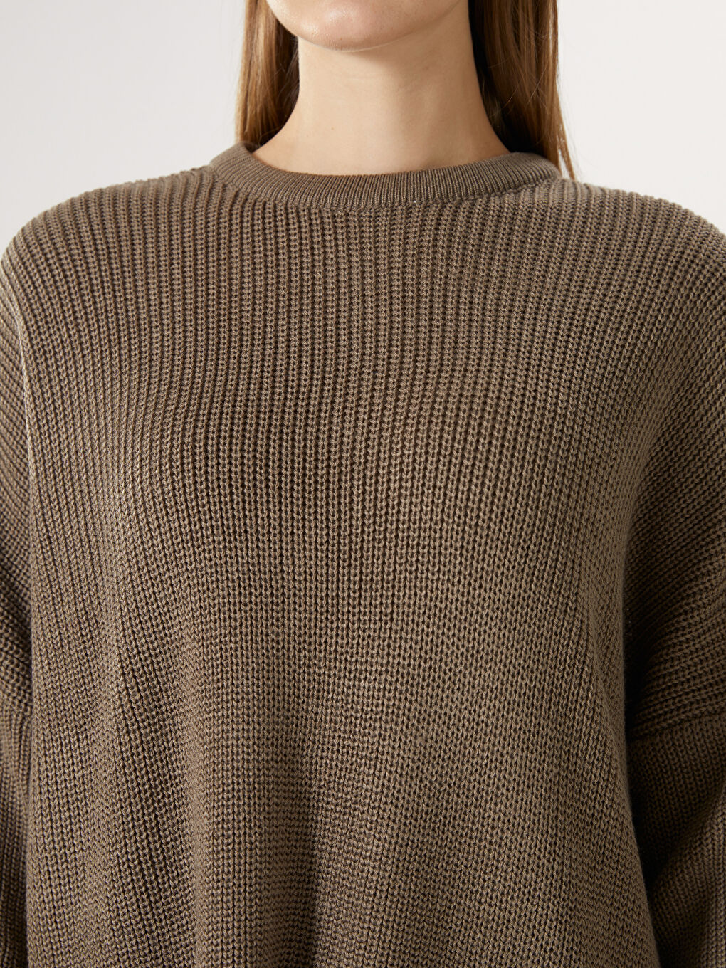 Crew Neck Women's Knitwear Sweater -W4IC57Z8-GMZ