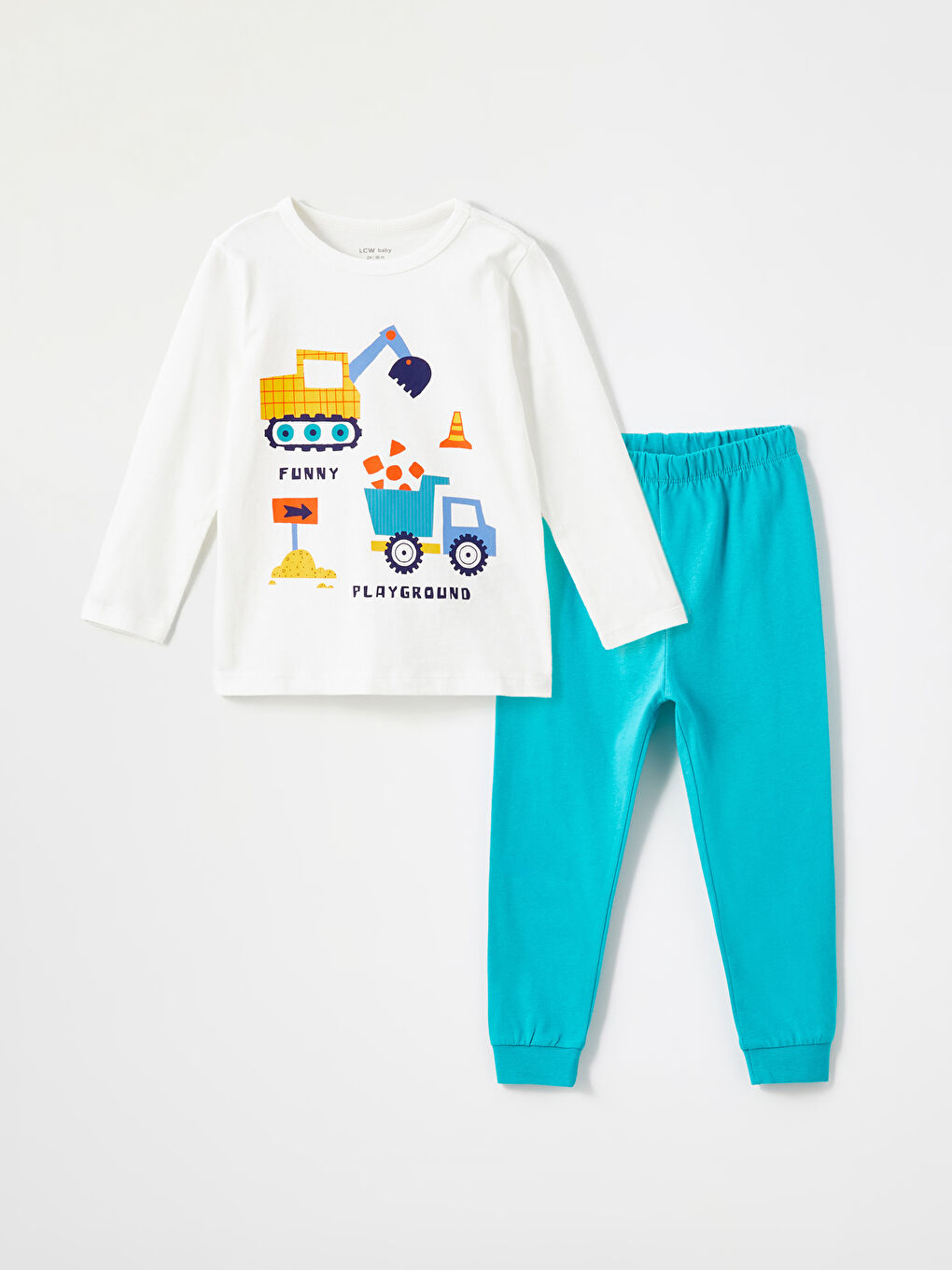 Crew Neck Printed Baby Boys' Pyjama Set